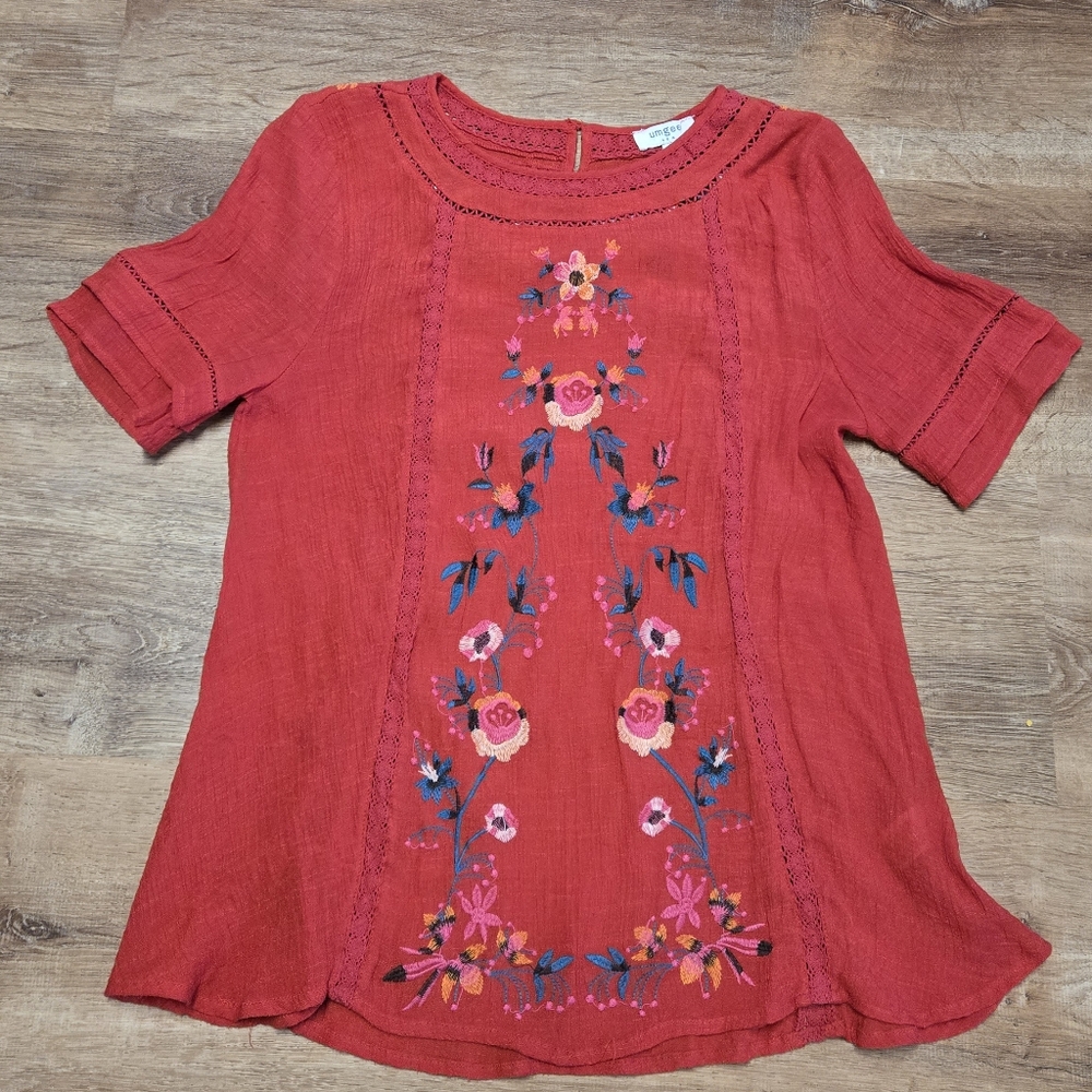 Umgee Pink Relaxed Embellished Tunic